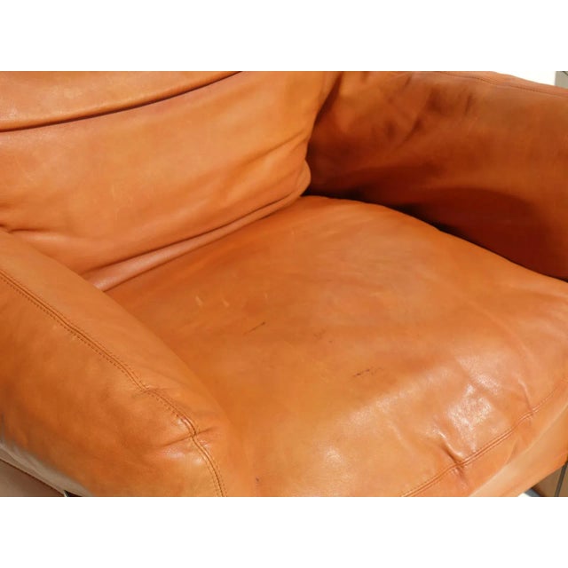 Set of Artona Leather and Wood Lounge Chair with Ottoman by Tobia & Afra Scarpa for Maxalto, 1970s For Sale - Image 11 of 17