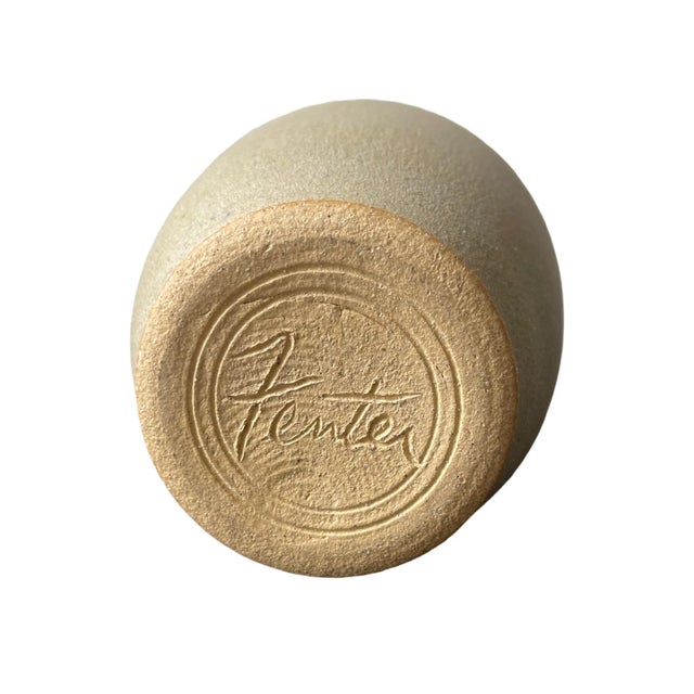 Late 20th Century Artisan Textured Pottery Amphora Vase Signed For Sale - Image 9 of 9