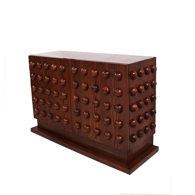 2000 - 2009 Italian Brutalist Hand-Carved Oak Sideboard, 2000 For Sale - Image 5 of 10