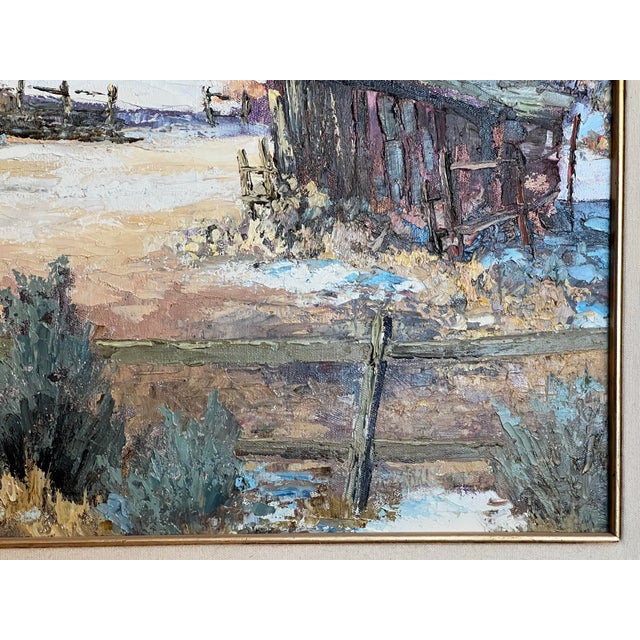 Rustic Hans Ressdorf Original Oil Painting Church Canoncito New Mexico 18x24 Southwest For Sale - Image 3 of 11