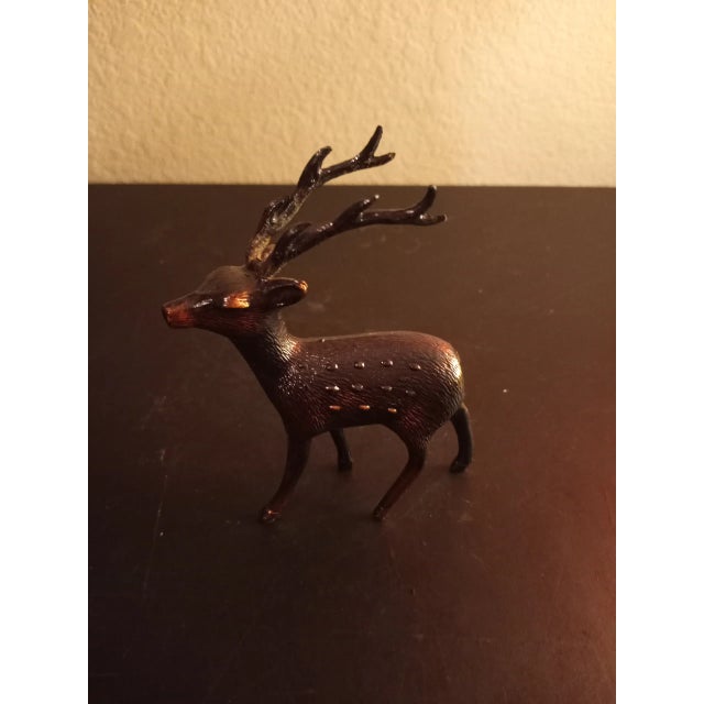 1980s Bronze Reindeer Figurine For Sale - Image 4 of 7