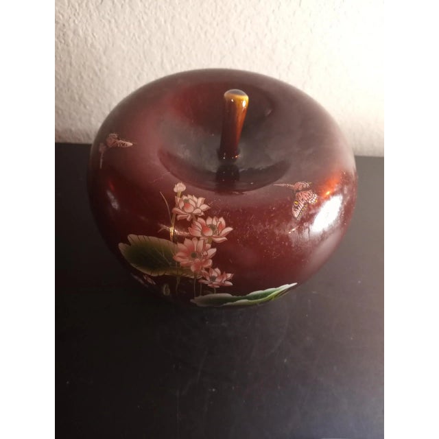 This is a GORGEOUS Vintage Oriental Carlton Ware Rouge Enamel 7" Apple Figurine. Great Decor item Procured at auction BOX 33