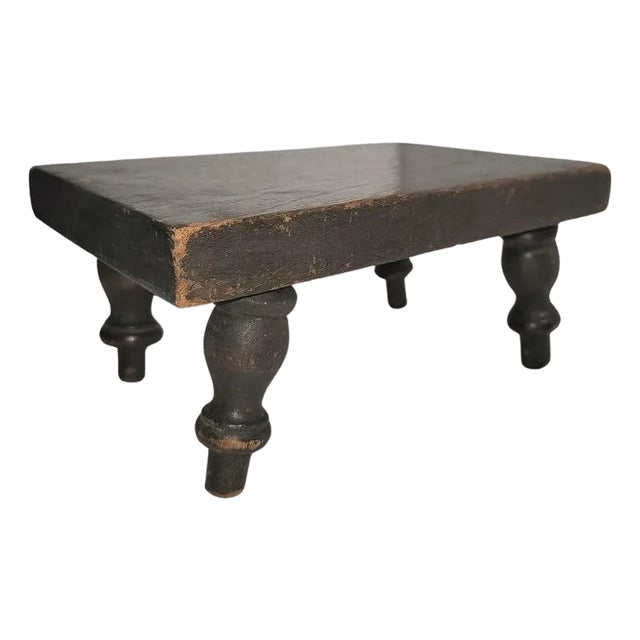 Early 19thc Small Foot Stool Old Surface For Sale
