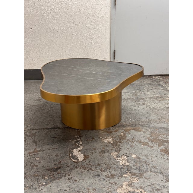 Stone Michael Oren Design Marquina Marble Kidney Coffee Table For Sale - Image 7 of 12