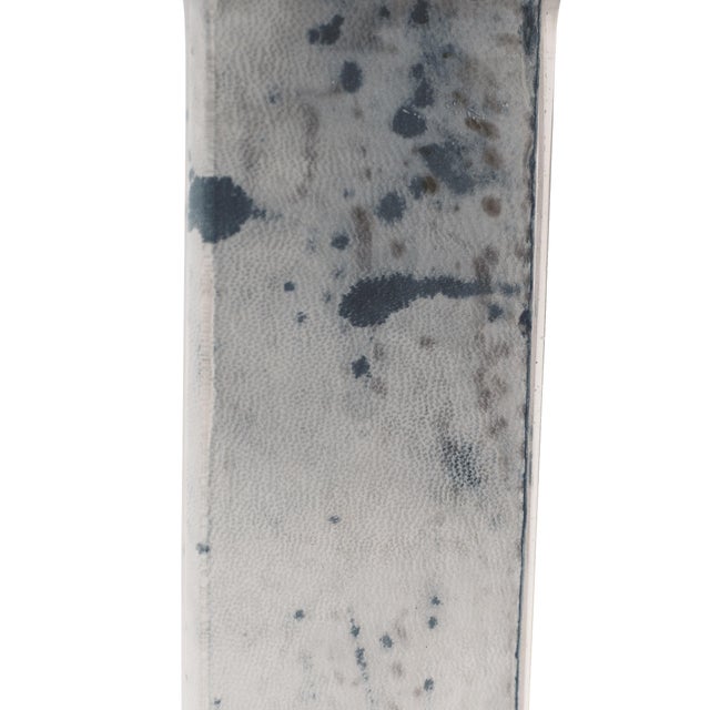 Parchment T Table (grey Parchment & Stainless) For Sale - Image 4 of 7