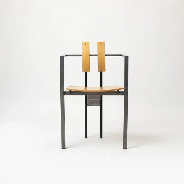 Postmodern kff trix chair by karl-friedrich förster, germany, 1980s. Stainlees steel and plywood. Original condition. I...