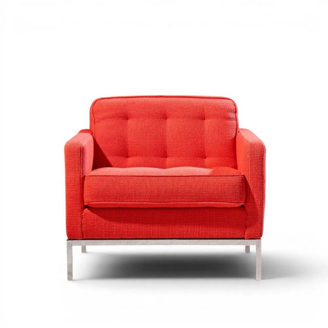 Mid 20th Century Florence Knoll Mid Century Relaxed Cube Club Lounge Chairs - Pair For Sale - Image 5 of 13
