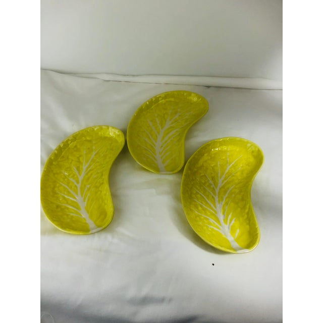 Secla Yellow Cabbage Leaf Crescent Shape Salad Plates Set of 3 Chairish
