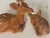 Vintage plush pair of reindeer figurines as Christmas ornaments or Christmas decor, 4” by 5” 3” by 2”
