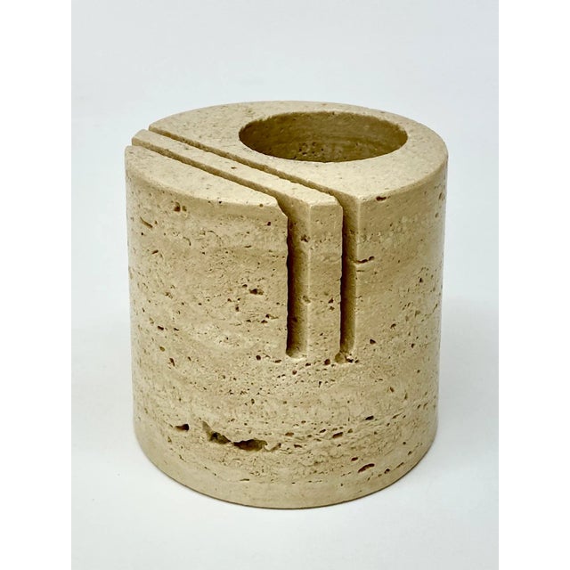 Relocation Super Sale! Sculptural Travertine Desk Organizer Attributed to Fratelli Mannelli for Raymor For Sale - Image 9 of 11