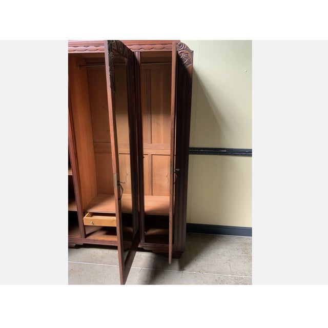 Antique Art Deco Wardrobe, 1930 For Sale - Image 3 of 12