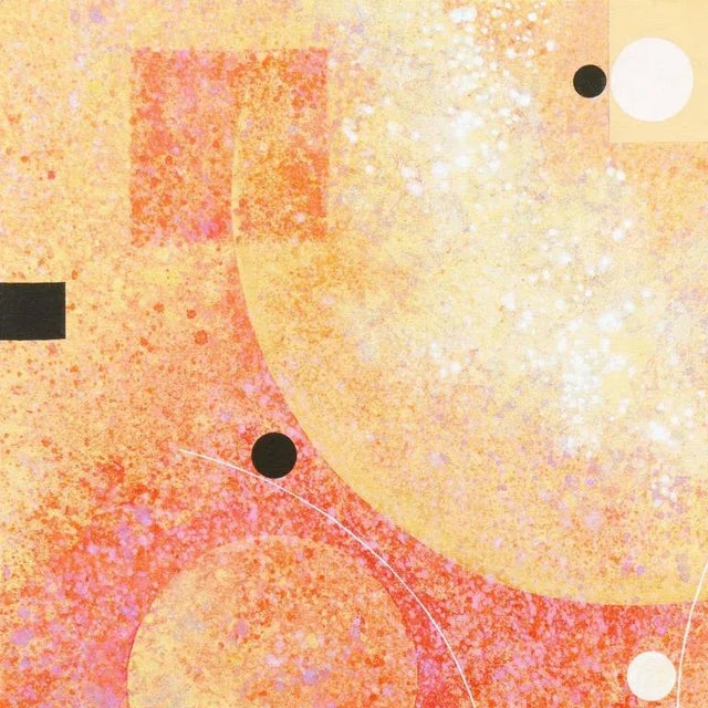 Abstract 'Abstract in Coral and Gold' by John Franklin Sommers, 1987 For Sale - Image 3 of 11