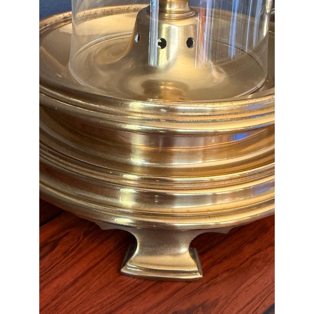1970s Pair of Brass and Glass Chapman Hurricanes For Sale - Image 11 of 11