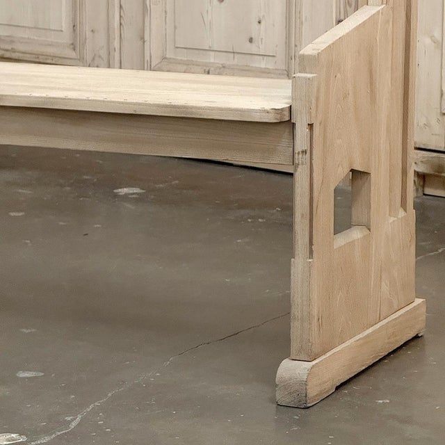 19th Century Gothic Revival Stripped Oak Church Bench For Sale - Image 9 of 18