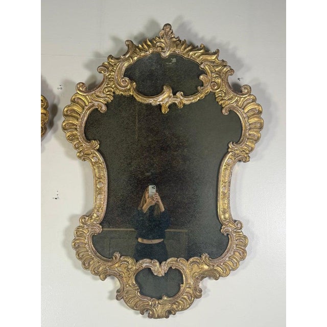 Pair of Italian Rococo Revival Giltwood Mirrors, Circa 1850–1870 For Sale - Image 10 of 18