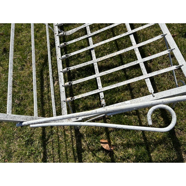 1960s Mid-Century Patio / Garden 4 Piece Set White Wrought Iron For Sale - Image 16 of 18