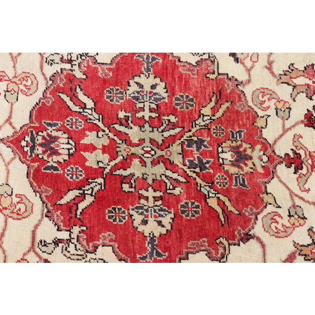 Antique Turkish Sivas Rug With Red, Taupe, Light Green and Cream Colors For Sale - Image 12 of 15