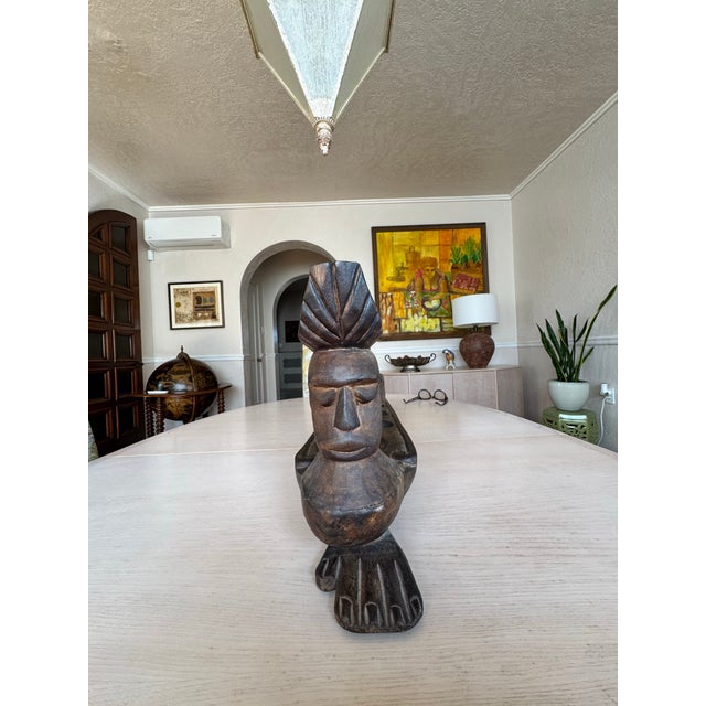 Wood Antique Carved Congkak Mancala Sculpture For Sale - Image 7 of 12