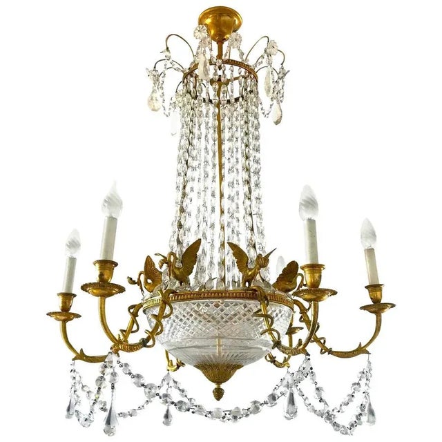 Empire Gilt Bronze and Cut Crystal Chandelier, 1815 For Sale - Image 11 of 11