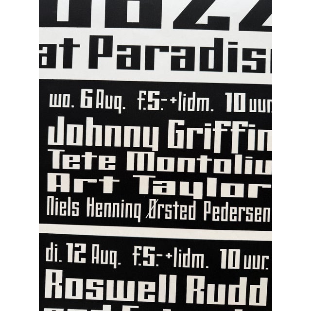 Jazz at Paradiso , August 1975 ,Vintage Screen Print, Printed in the Netherlands For Sale - Image 6 of 10