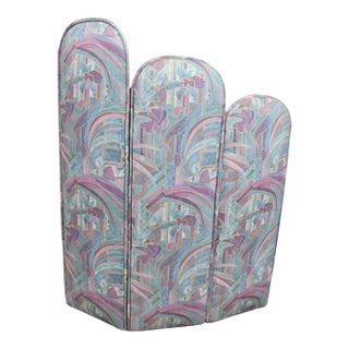 1980s Postmodern 3 Panel Room DividerScreen For Sale