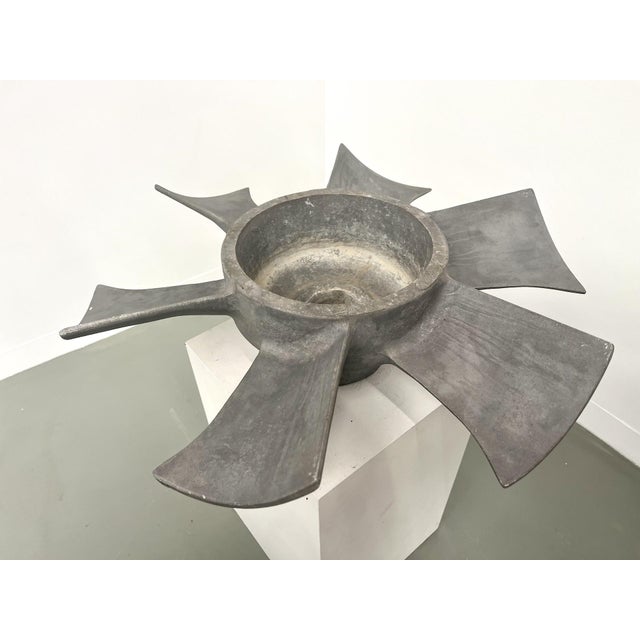 Silver Helical Vase in Cast Aluminum, 1950s For Sale - Image 8 of 14