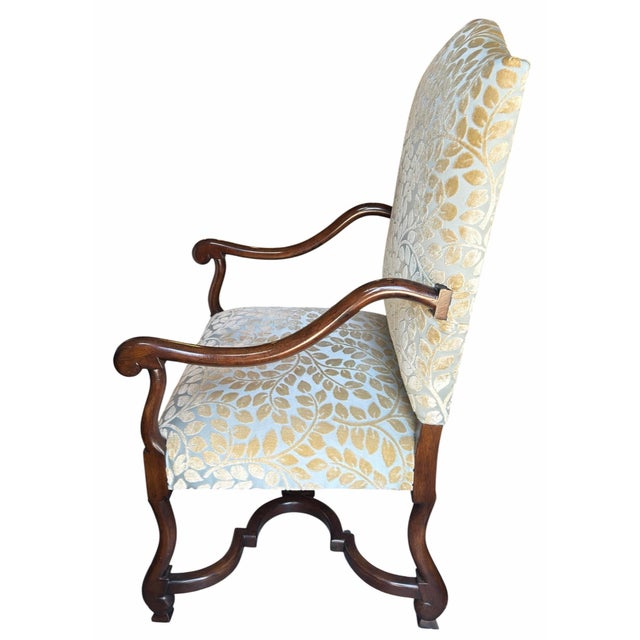 Pair of Michael Taylor Scalamandre Cut Velvet Upholstered Armchairs For Sale In Los Angeles - Image 6 of 7