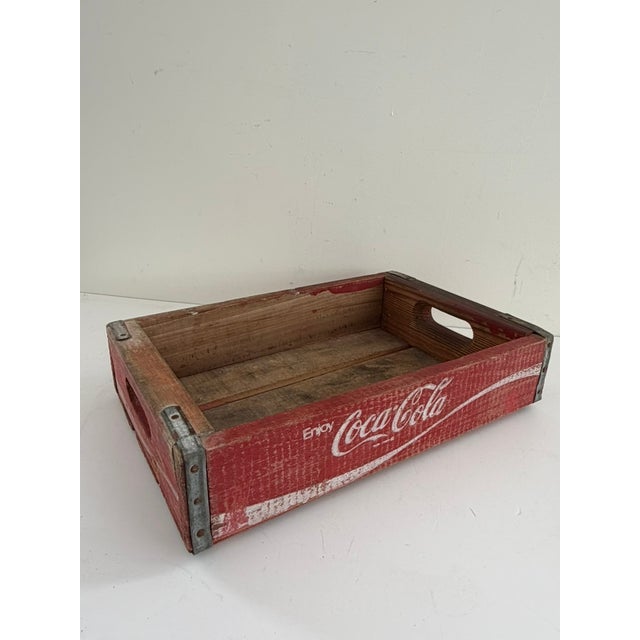 Vintage Coca Cola Wooden Bottle Crate—Red Advertising Case For Sale - Image 4 of 7