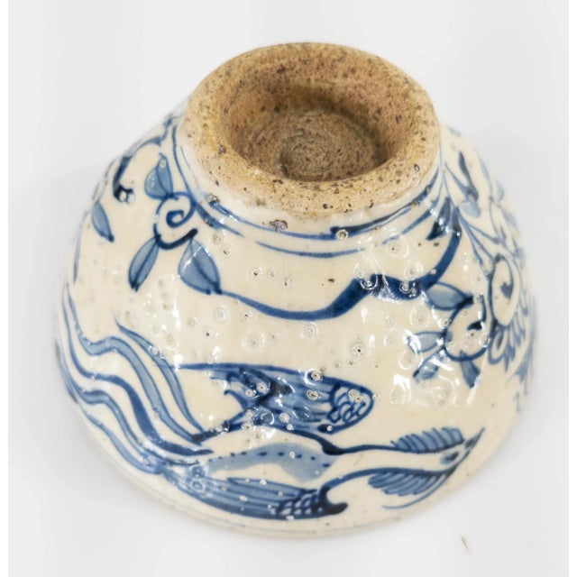 Early Korean Chinoiserie Blue and White Bowl For Sale - Image 12 of 13