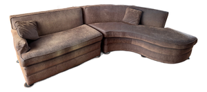 Mid Century Modern Serpentine 2 Piece Sectional Sofa