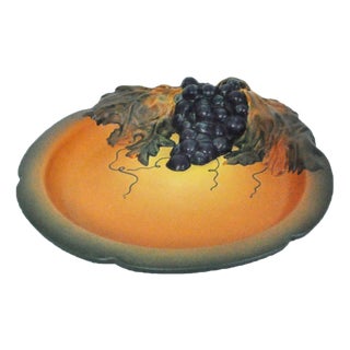 Danish Art Nouveau Hand-Crafted Grape Decorated Platter by P. Ipsens Enke, 1920s For Sale
