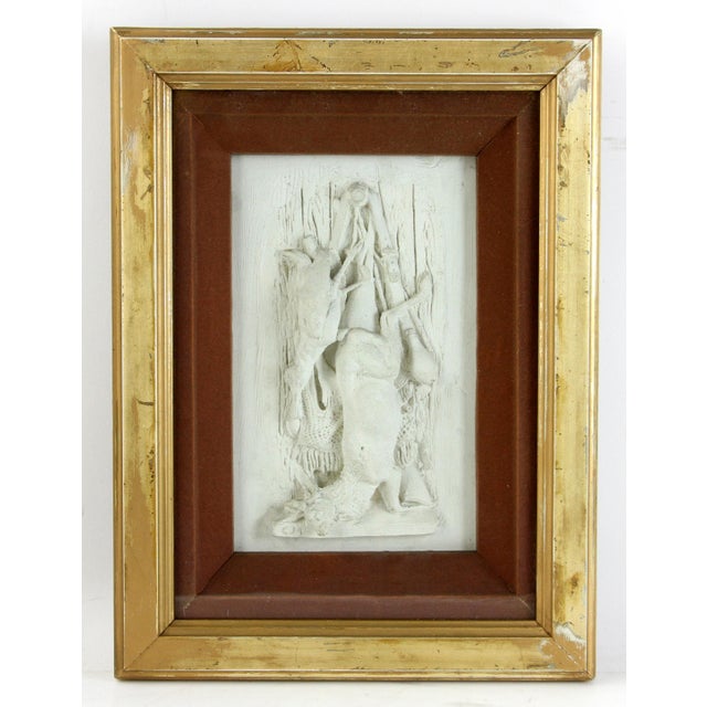 Framed Plaster Reliefs of German Hunting Prey - Set of 3 For Sale - Image 16 of 18