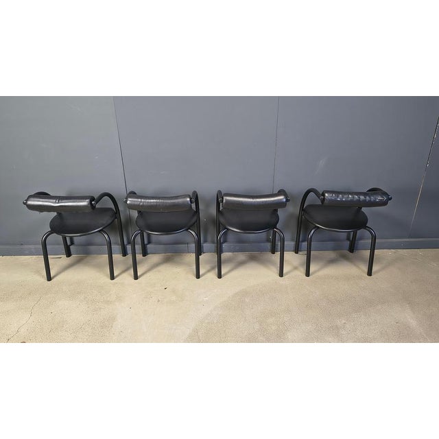 Metal Postmodern Dining Chairs, 1980s, Set of 4 For Sale - Image 7 of 14