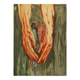 1960s Salvador Dali Woodcut Hell 16 the Mount of Geryon For Sale