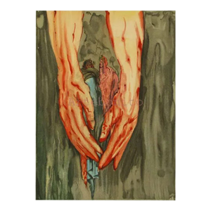 1960s Salvador Dali Woodcut Hell 16 the Mount of Geryon
