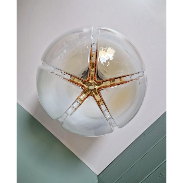 Metal Large Murano Glass Ceiling Light from Mazzega, Italy, 1970 For Sale - Image 7 of 18