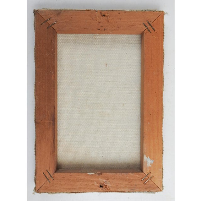 Small oil on canvas impressionist painting of mountains and aspen trees landscape. Unsigned. Unframed, some small areas of...