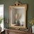 Antique Wall Mirror Gold Ornate Wood Shell Crest Design, Rectangular Mantel Entryway Early 1900's For Sale - Image 14 of 14