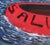 Textile Moisés Villafuerte "Salvavida" Blue, Red, and White Contemporary Seascape Painting with Texts, 2023 For Sale - Image 7 of 11