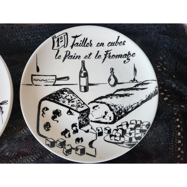 French Fondue Plates from Gien, 1970s, Set of 9 For Sale - Image 3 of 11