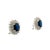 Metal 14k White Gold Blue Sapphire and Diamond Double Halo Earrings, A Pair For Sale - Image 7 of 10