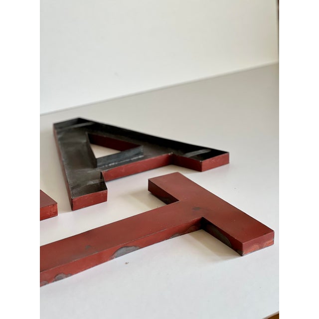 Industrial Letter Sign EAT, 1950, Set of 3 For Sale - Image 12 of 14