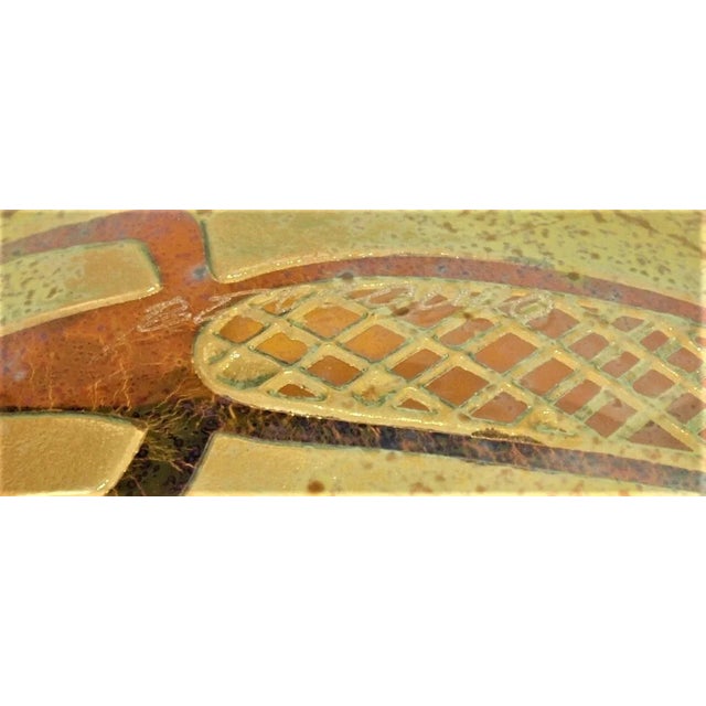 Art Inlay Glass Bowl by Jorge Bencomo with Iron Easel For Sale In San Francisco - Image 6 of 10