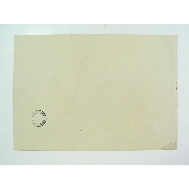 Early 20th century watercolor on paper painting of stone manor ruin by Franklin White (1892-1975) Great Britain. Estate...