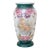 Antique Floral Motif Opaline Glass Vase For Sale