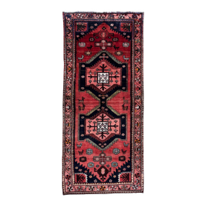 Antique Persian Hamadan Hand-Knotted Runner 3'8" X 9'7"