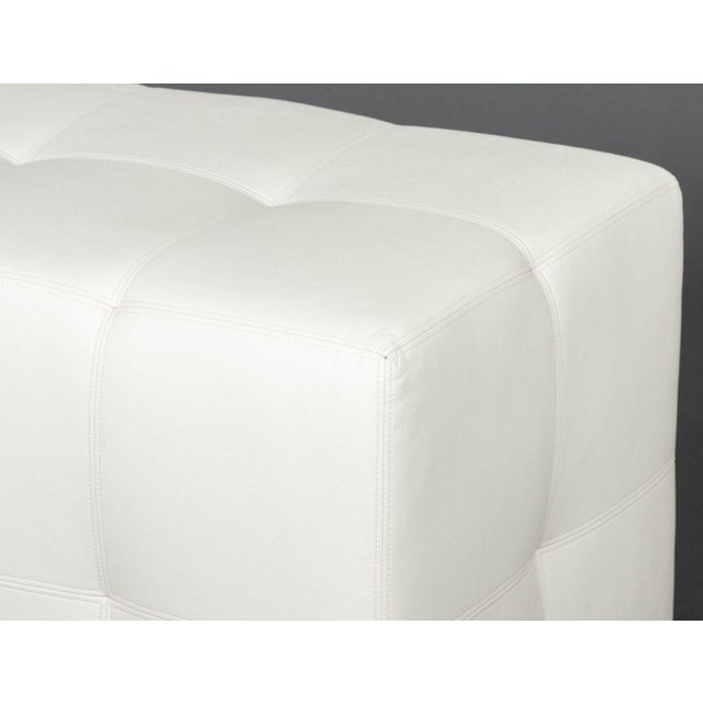 J. Robert Scott White Leather Upholstered Bench For Sale In New York - Image 6 of 8
