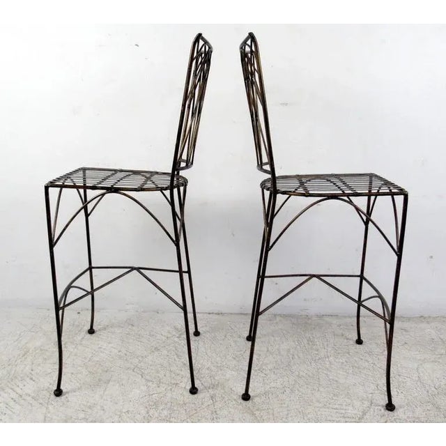 2000 - 2009 Industrial Modern Sculpted Iron Stools - Set of 4 For Sale - Image 5 of 9