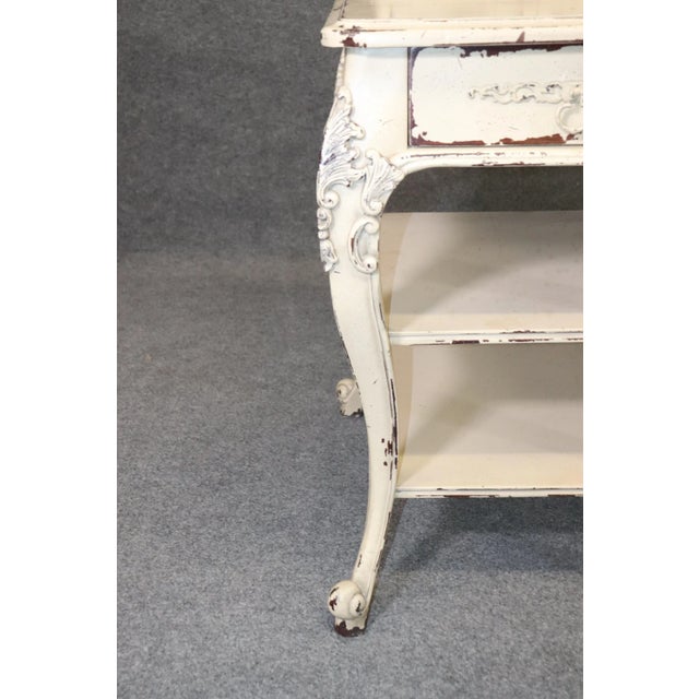 French Louis XV Style Distressed Painted Desk Writing Table For Sale - Image 12 of 13