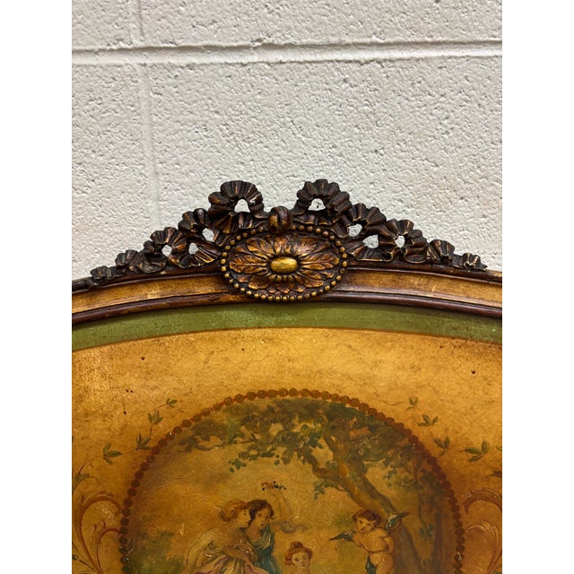 Rococo Antique Three Quarter Size French Louis XV Vernis Martin Style Bed For Sale - Image 3 of 14